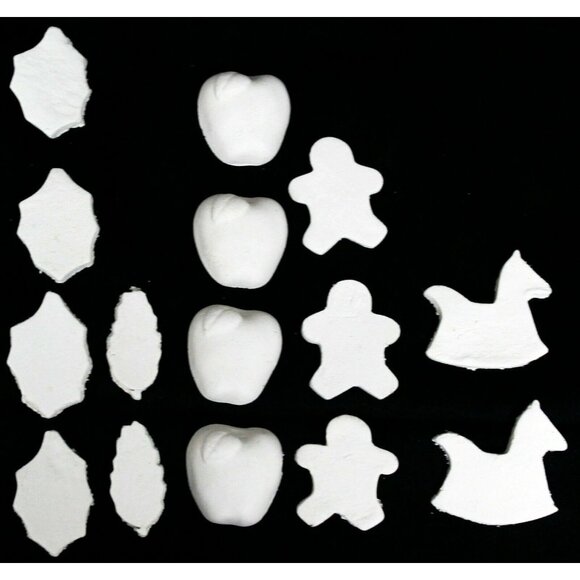 Lot of White Paintable Craft Pieces Flat & 3D Multiple Shapes House Apple Leaf - Picture 4 of 8